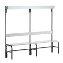 Sypro for Damp Areas with Backrest Changing Room Bench 2 m, Without shoe shelf, Anthracite (RAL 7016)