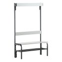 Sypro for Damp Areas with Backrest Changing Room Bench 1.01 m, With shoe shelf