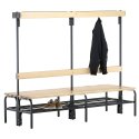 Sypro for Dry Areas with Double-Sided Backrest Changing Room Bench 2 m, With shoe shelf