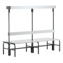 Sypro for Damp Areas with Double-Sided Backrest Changing Room Bench 1.01 m, Without shoe shelf