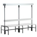 Sypro for Damp Areas with Double-Sided Backrest Changing Room Bench 2 m, Without shoe shelf, Anthracite (RAL 7016)