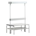 Sypro for Wet Areas with Double-Sided Backrest Changing Room Bench 1.01 m, With shoe shelf
