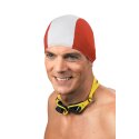 Sport-Thieme "Fabric" Swimming Caps Red/white, Adults