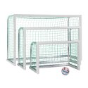 Sport-Thieme White, Powder-Coated "Professional Compact" Mini Football Goal 1.20×0.80 m, Incl. net, green (mesh size 10 cm)