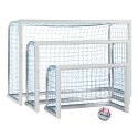 Sport-Thieme White, Powder-Coated "Professional Compact" Mini Football Goal 1.20×0.80 m, Incl. net, blue (mesh size 10 cm)