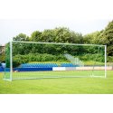 Sport-Thieme Silver, Corner-Welded Full-Size Football Goal, 7.32×2.44 m, with SimplyFix Net Attachment 2 m