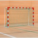 Sport-Thieme with Folding Net Brackets Handball Goal Standard, goal depth 1 m, Red/silver