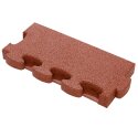 Gum-tech "Straight" for Impact-Attenuating Tile Mat Edging 6 cm, Red