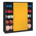 Type 4 Ball Cabinet (195×150×50cm) Traffic Yellow (RAL 1023), Light grey (RAL 7035), Keyed to differ