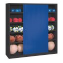 Type 4 Ball Cabinet (195×150×50cm) Gentian blue (RAL 5010), Anthracite (RAL 7021), Keyed to differ