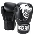 Super Pro "Warrior" Boxing Gloves Black/white, 12 oz