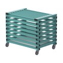 Sport-Thieme "Schwimmbad" by Vendiplas Trolley For small parts with lid, Aqua