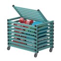 Sport-Thieme by Vendiplas Trolley For small parts with lid, Aqua