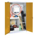 C+P with metal double doors (type 1), HxWxD 195x120x50 cm Equipment Cupboard Golden Yellow (RAL 1004), Light grey (RAL 7035), Keyed to differ, Ergo-Lock recessed handle