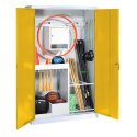 C+P with metal double doors (type 1), HxWxD 195x120x50 cm Equipment Cupboard Traffic Yellow (RAL 1023), Light grey (RAL 7035), Keyed to differ, Ergo-Lock recessed handle