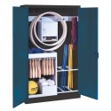 C+P Sports equipment cabinet Gentian blue (RAL 5010), Anthracite (RAL 7021), Keyed to differ, Ergo-Lock recessed handle