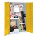 C+P with metal double doors (type 1), HxWxD 195x120x50 cm Equipment Cupboard Traffic Yellow (RAL 1023), Anthracite (RAL 7021), Keyed to differ, Ergo-Lock recessed handle