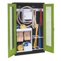 C+P Sports equipment cabinet Viridian green (RDS 110 80 60), Anthracite (RAL 7021), Ergo-Lock recessed handle, Keyed to differ