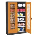 C+P Ball Cabinet Yellow orange (RAL 2000), Anthracite (RAL 7021), Keyed to differ, Ergo-Lock recessed handle