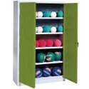 C+P Type 3, (with Metal Double Doors, H×W×D: 195×150×50 cm) Ball Cabinet Viridian green (RDS 110 80 60), Light grey (RAL 7035), Keyed to differ, Ergo-Lock recessed handle