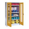 C+P with perforated metal double doors (type 2), HxWxD 195x120x50 cm Equipment Cupboard Golden Yellow (RAL 1004), Light grey (RAL 7035), Keyed to differ, Ergo-Lock recessed handle