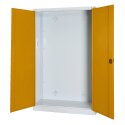 C+P HxWxD 195x120x50 cm, with Sheet Metal Double Doors Modular sports equipment cabinet Golden Yellow (RAL 1004), Light grey (RAL 7035), Keyed to differ, Ergo-Lock recessed handle