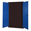 C+P HxWxD 195x120x50 cm, with Sheet Metal Double Doors Modular sports equipment cabinet Gentian blue (RAL 5010), Anthracite (RAL 7021), Keyed to differ, Ergo-Lock recessed handle
