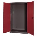 C+P HxWxD 195x120x50 cm, with Sheet Metal Double Doors Modular sports equipment cabinet Ruby red (RAL 3003), Anthracite (RAL 7021), Keyed to differ, Ergo-Lock recessed handle