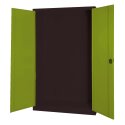 C+P HxWxD 195x120x50 cm, with Sheet Metal Double Doors Modular sports equipment cabinet Clown Green (RAL 110 80 60), Anthracite (RAL 7021), Keyed to differ, Ergo-Lock recessed handle