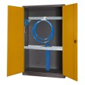 C+P HxWxD 195x120x50 cm, with Sheet Metal Double Doors Modular sports equipment cabinet Golden Yellow (RAL 1004), Anthracite (RAL 7021), Keyed to differ, Ergo-Lock recessed handle