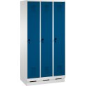 C+P "S 3000 Evolo", Compartment width 30 cm, with Base Locker 180x90x50 cm/ 3 compartments, Gentian blue (RAL 5010)