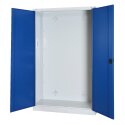 C+P HxWxD 195x120x50 cm, with Sheet Metal Double Doors Modular sports equipment cabinet Gentian blue (RAL 5010), Light grey (RAL 7035), Keyed alike, Handle