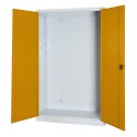 C+P HxWxD 195x120x50 cm, with Sheet Metal Double Doors Modular sports equipment cabinet Golden Yellow (RAL 1004), Light grey (RAL 7035), Keyed alike, Handle