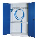 C+P HxWxD 195x120x50 cm, with Sheet Metal Double Doors Modular sports equipment cabinet Gentian blue (RAL 5010), Light grey (RAL 7035), Keyed alike, Handle