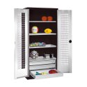C+P with Drawers and Perforated Double Doors, H×W×D 195×120×50 cm Equipment Cupboard Light grey (RAL 7035), Anthracite (RAL 7021), Keyed alike, Handle