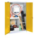 C+P with metal double doors (type 1), HxWxD 195x120x50 cm Equipment Cupboard Traffic Yellow (RAL 1023), Light grey (RAL 7035), Keyed alike, Ergo-Lock recessed handle