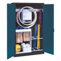 C+P Sports equipment cabinet Gentian blue (RAL 5010), Anthracite (RAL 7021), Keyed alike, Ergo-Lock recessed handle