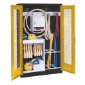 C+P Sports equipment cabinet Sunny Yellow (RDS 080 80 60), Anthracite (RAL 7021), Ergo-Lock recessed handle, Keyed alike
