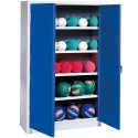 C+P Type 3, (with Metal Double Doors, H×W×D: 195×150×50 cm) Ball Cabinet Gentian blue (RAL 5010), Ergo-Lock recessed handle, Light grey (RAL 7035), Keyed alike, Gentian blue (RAL 5010), Light grey (RAL 7035), Keyed alike, Ergo-Lock recessed handle