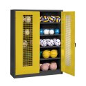 C+P Ball Cabinet Sunny Yellow (RDS 080 80 60), Anthracite (RAL 7021), Keyed alike, Ergo-Lock recessed handle