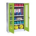 C+P Sports equipment cabinet Viridian green (RDS 110 80 60), Ergo-Lock recessed handle, Light grey (RAL 7035), Keyed alike, Viridian green (RDS 110 80 60), Light grey (RAL 7035), Keyed alike, Ergo-Lock recessed handle