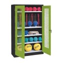 C+P Sports equipment cabinet Viridian green (RDS 110 80 60), Anthracite (RAL 7021), Keyed alike, Ergo-Lock recessed handle