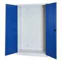 C+P HxWxD 195x120x50 cm, with Sheet Metal Double Doors Modular sports equipment cabinet Gentian blue (RAL 5010), Light grey (RAL 7035), Keyed alike, Ergo-Lock recessed handle