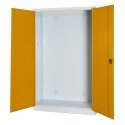 C+P HxWxD 195x120x50 cm, with Sheet Metal Double Doors Modular sports equipment cabinet Golden Yellow (RAL 1004), Light grey (RAL 7035), Keyed alike, Ergo-Lock recessed handle