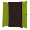 C+P HxWxD 195x120x50 cm, with Sheet Metal Double Doors Modular sports equipment cabinet Clown Green (RAL 110 80 60), Anthracite (RAL 7021), Keyed alike, Ergo-Lock recessed handle