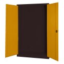 C+P HxWxD 195x120x50 cm, with Sheet Metal Double Doors Modular sports equipment cabinet Golden Yellow (RAL 1004), Anthracite (RAL 7021), Keyed alike, Ergo-Lock recessed handle