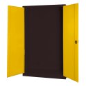 C+P HxWxD 195x120x50 cm, with Sheet Metal Double Doors Modular sports equipment cabinet Traffic Yellow (RAL 1023), Anthracite (RAL 7021), Keyed alike, Ergo-Lock recessed handle