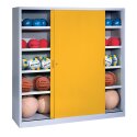 Type 4 Ball Cabinet (195×150×50cm) Traffic Yellow (RAL 1023), Light grey (RAL 7035), Keyed alike