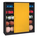 Type 4 Ball Cabinet (195×150×50cm) Traffic Yellow (RAL 1023), Anthracite (RAL 7021), Keyed alike