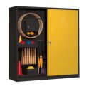 C+P with Sheet Metal Sliding Doors (type 5), HxWxD 195x190x60 cm Equipment Cupboard Traffic Yellow (RAL 1023), Anthracite (RAL 7021), Keyed alike